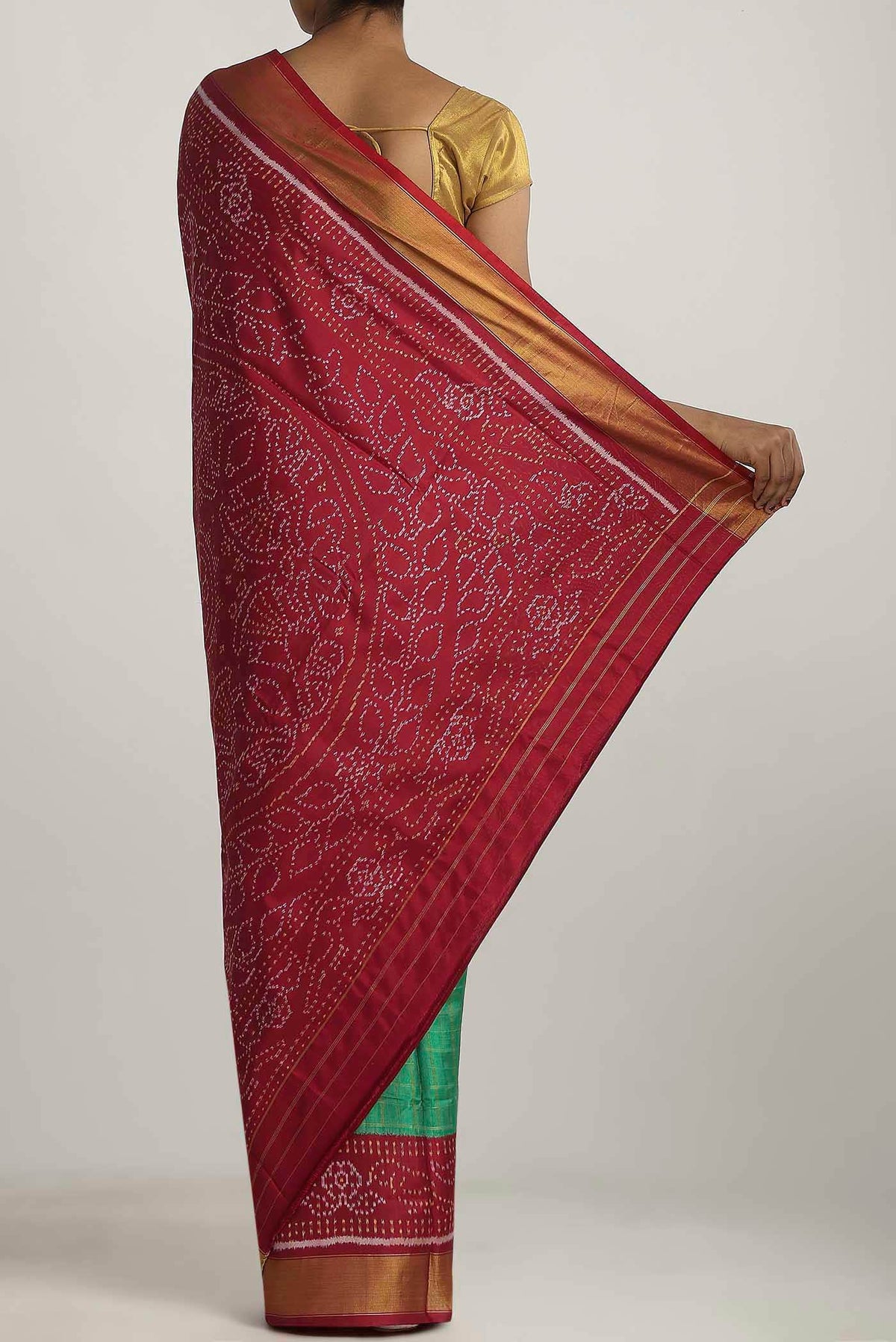 Green Rajkot Patola Silk Saree