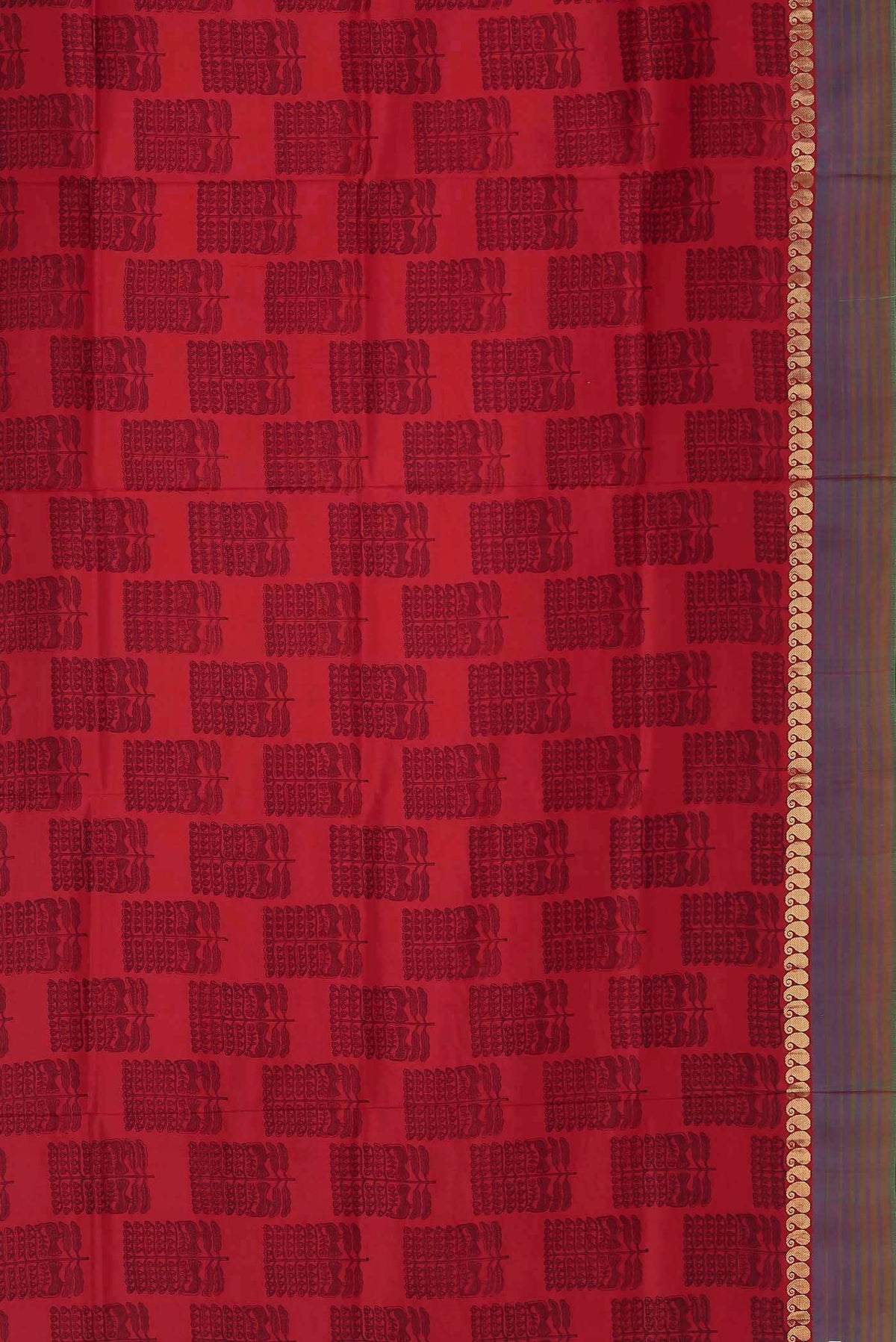 Red Printed Silk Saree