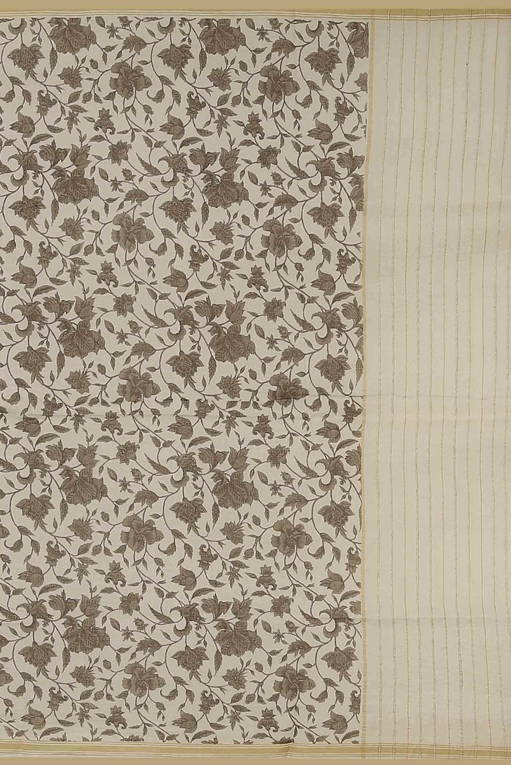 Beige Tussar Saree