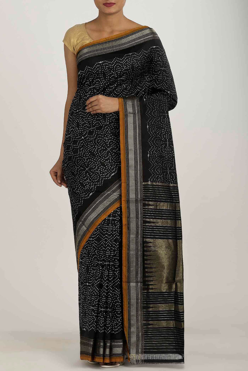 Black Pochampally Silk Saree