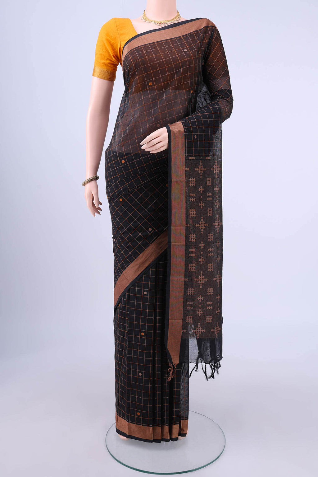 Black Coimbatore Cotton Saree