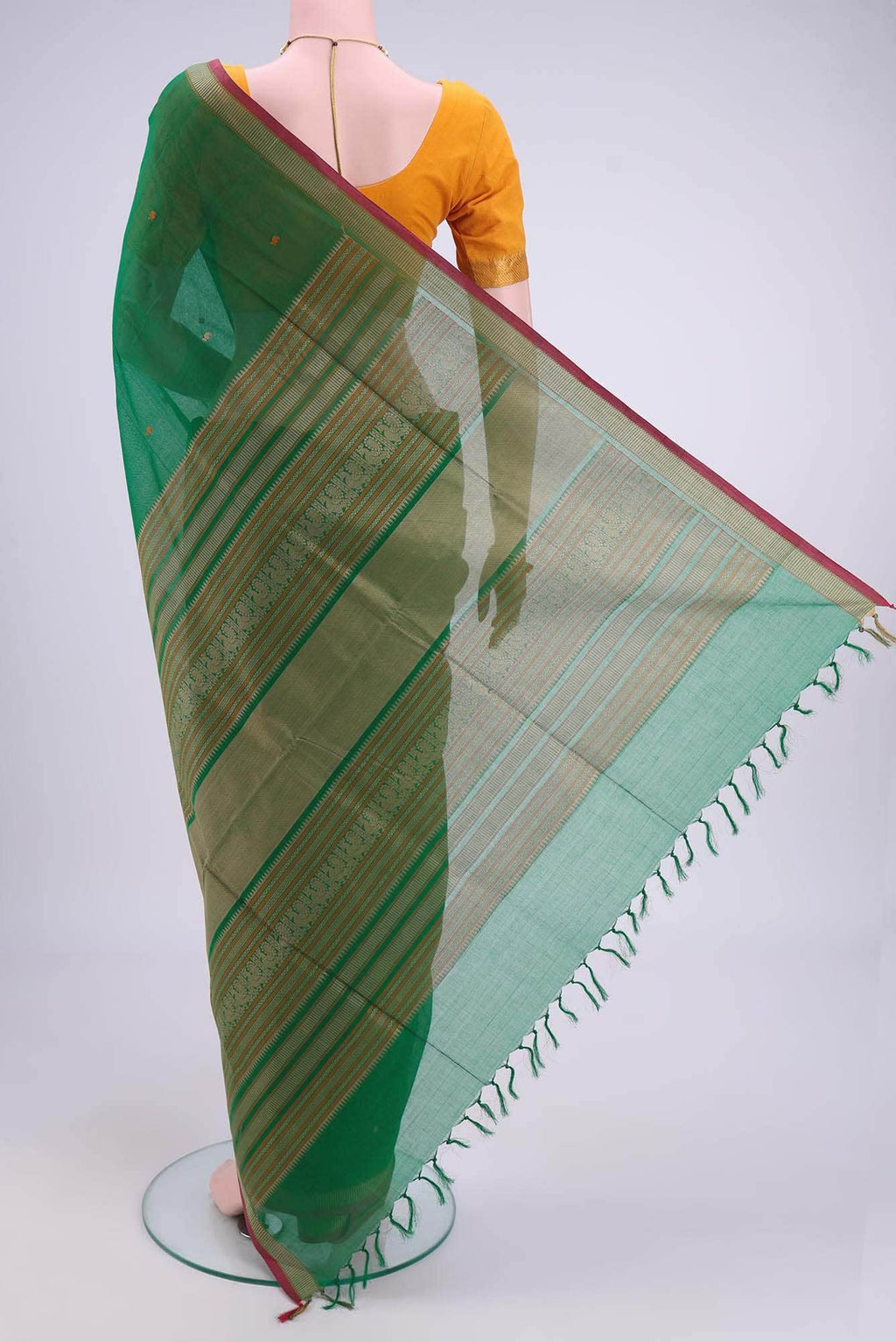 Green Coimbatore Cotton Saree