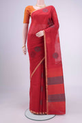 Deep Red Kota Cotton Saree