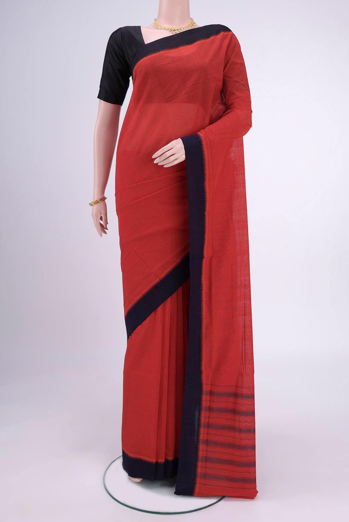 Imperial Red Khadi Cotton Saree