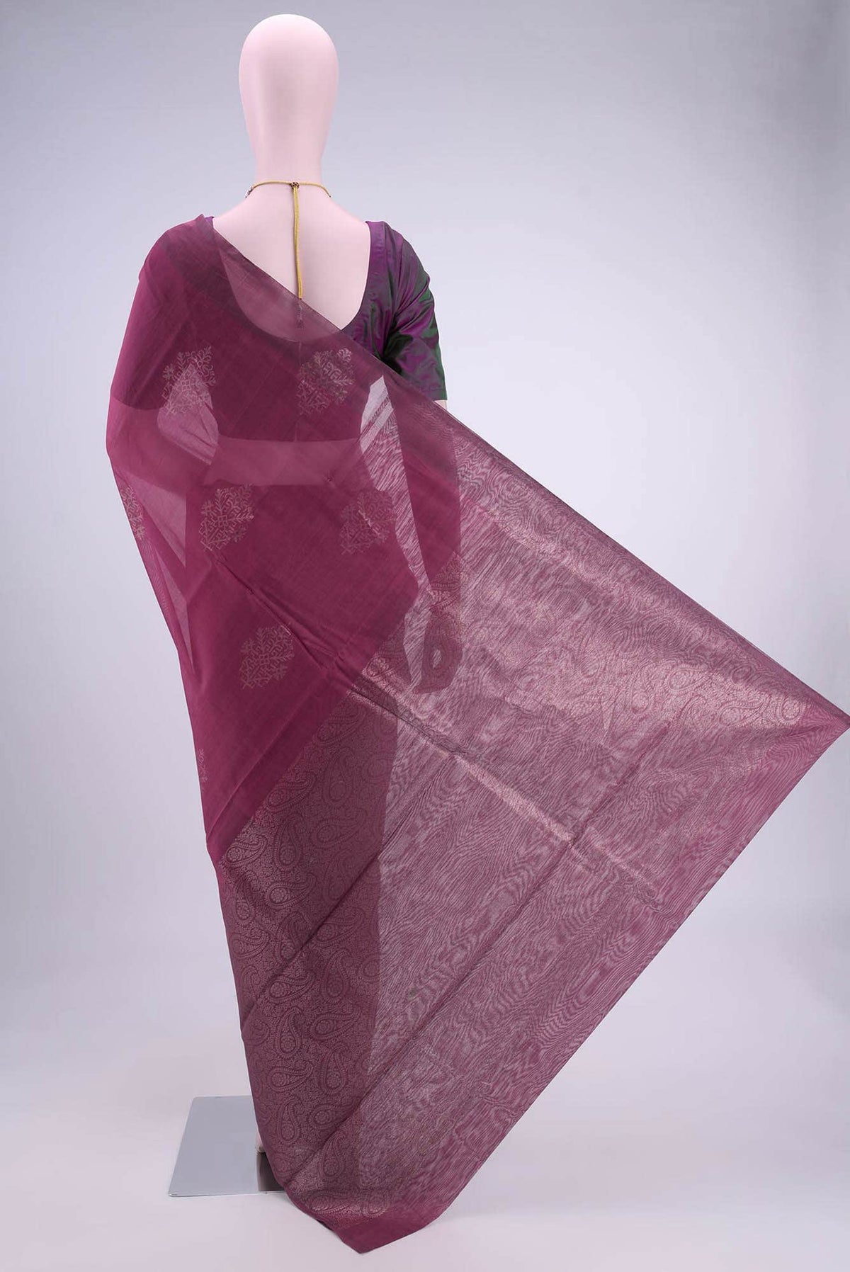 Magenta Kota Cotton Saree