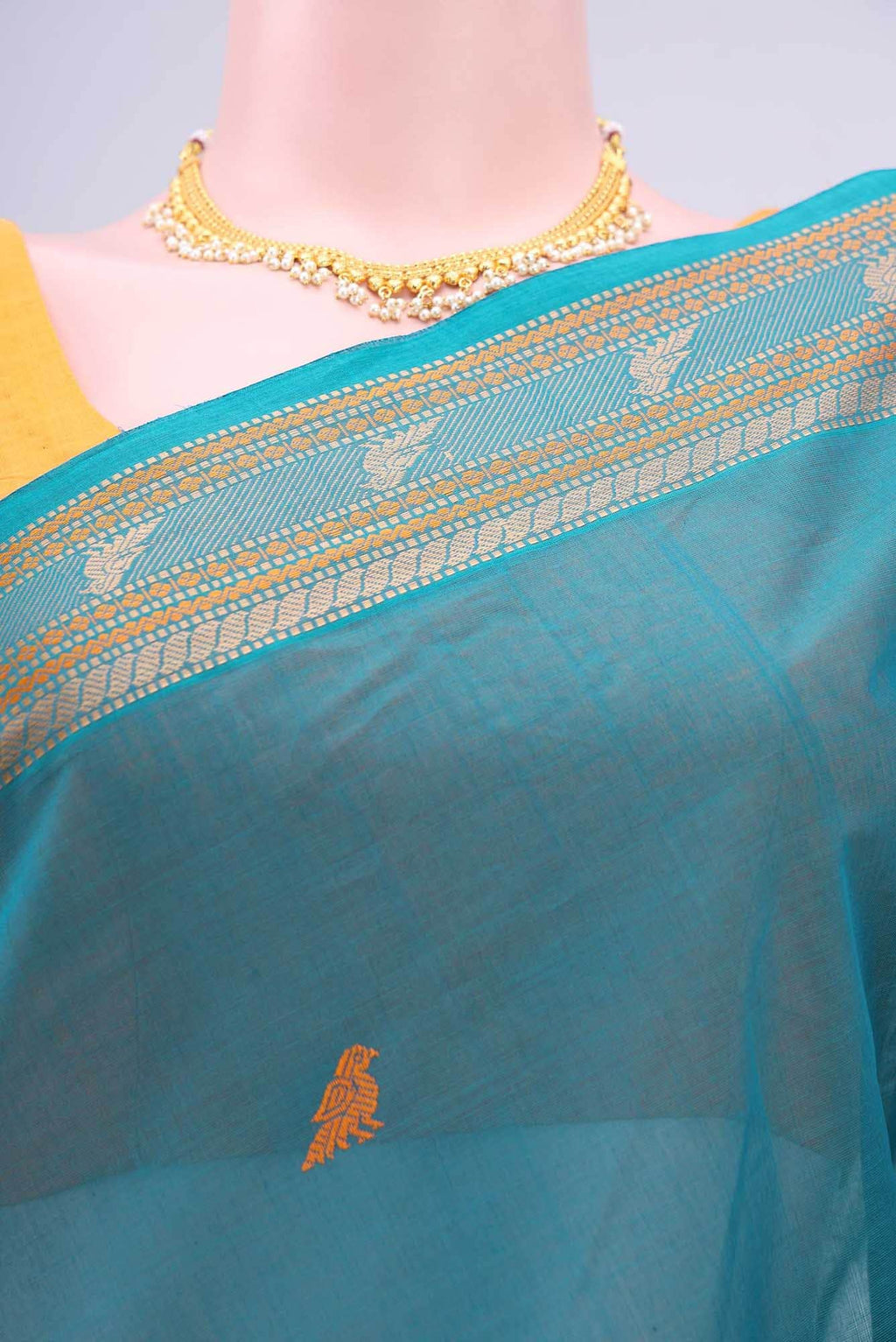 Blue Coimbatore Cotton Saree