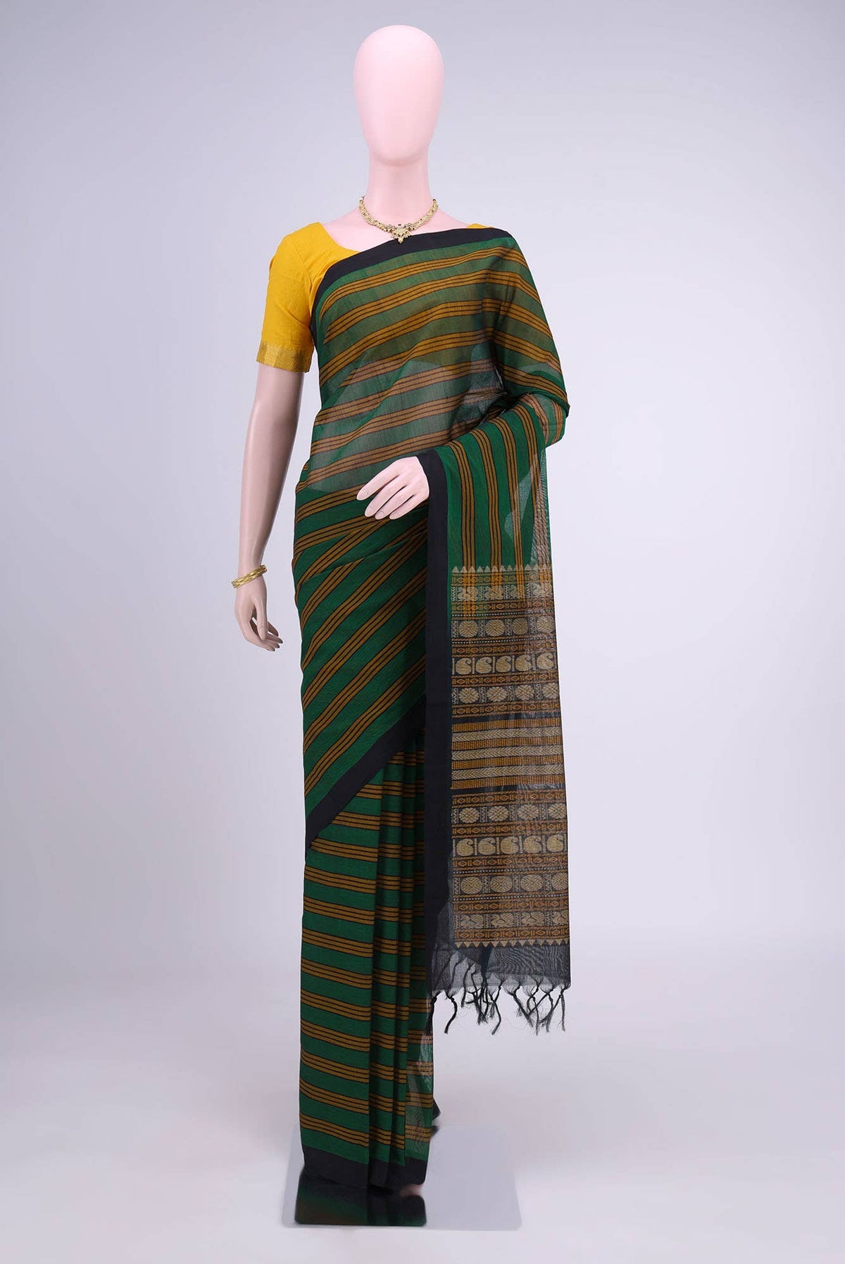 Green Coimbatore Cotton Saree