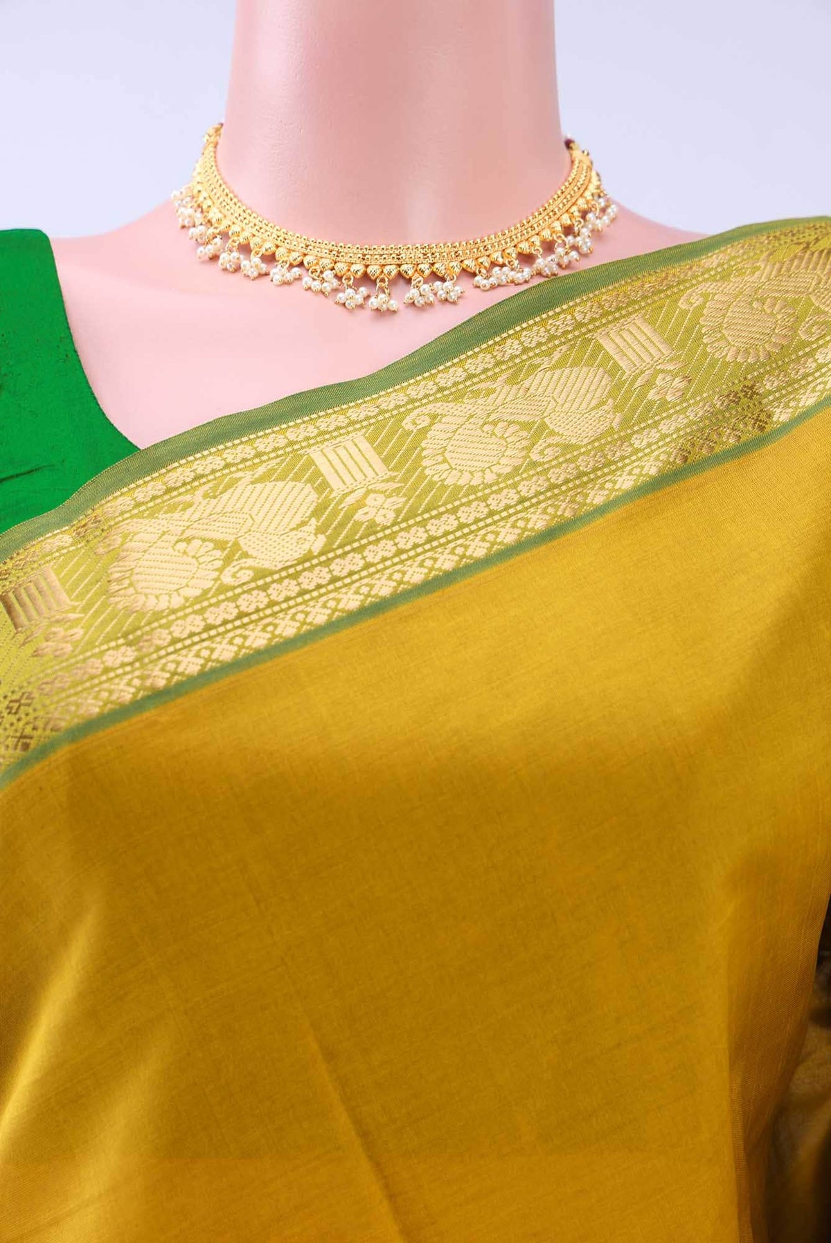 Acid Green Silk Cotton Saree