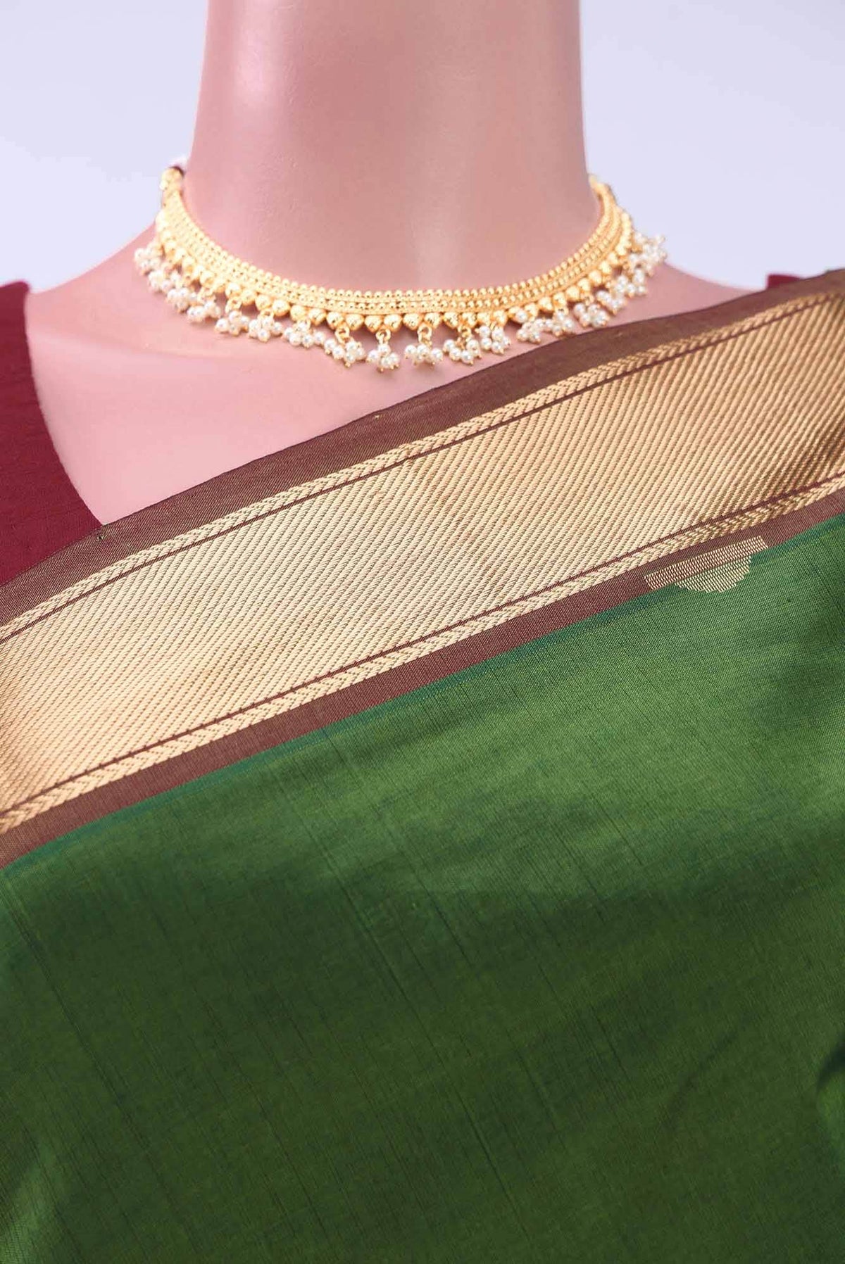 Bottle Green Silk Cotton Saree