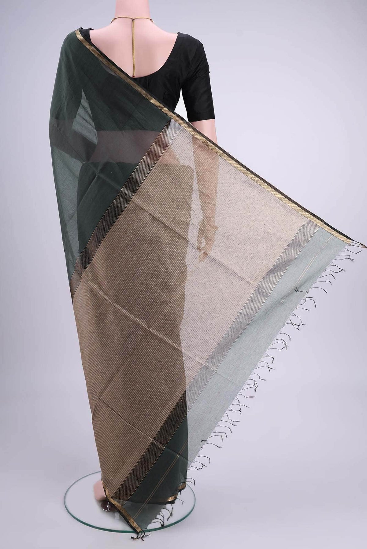 yes Dual Tone Maheshwari Silk Cotton Saree