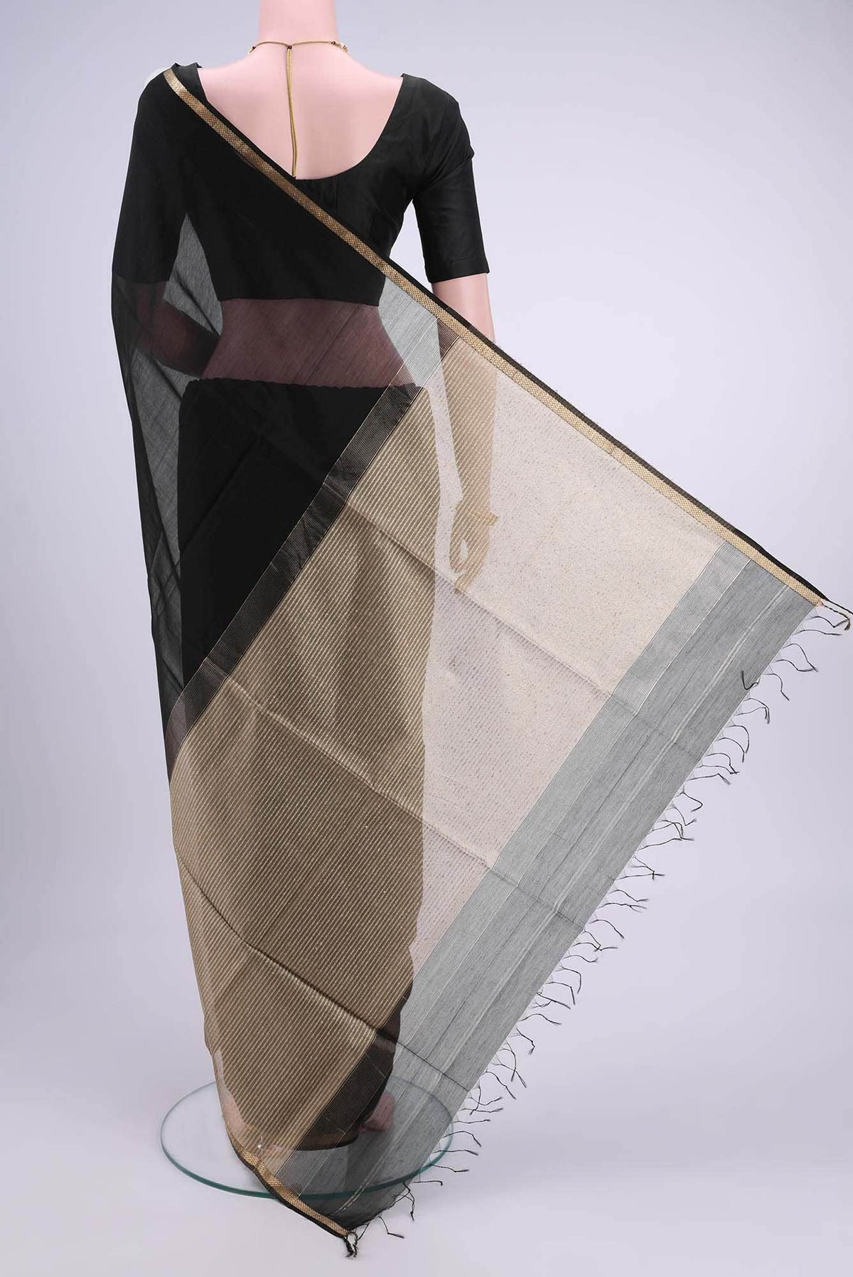 N Dual Tone Maheshwari Silk Cotton Saree