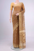Beige Chanderi Silk Cotton Saree