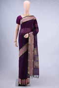 Burgundy Kanchi Cotton Saree