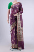 Mauve Banarasi Tussar Silk Saree