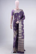 Purple Banarasi Raw Silk Saree