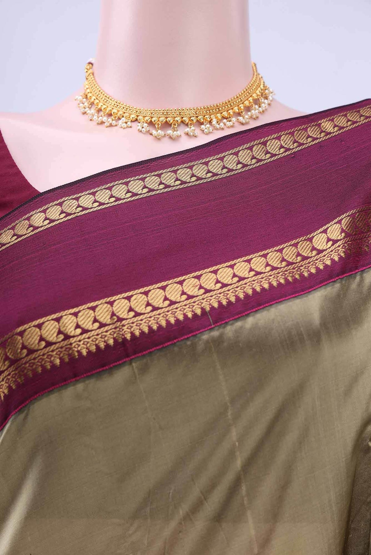Maroon Blended Bangalore Silk - kadyal Saree