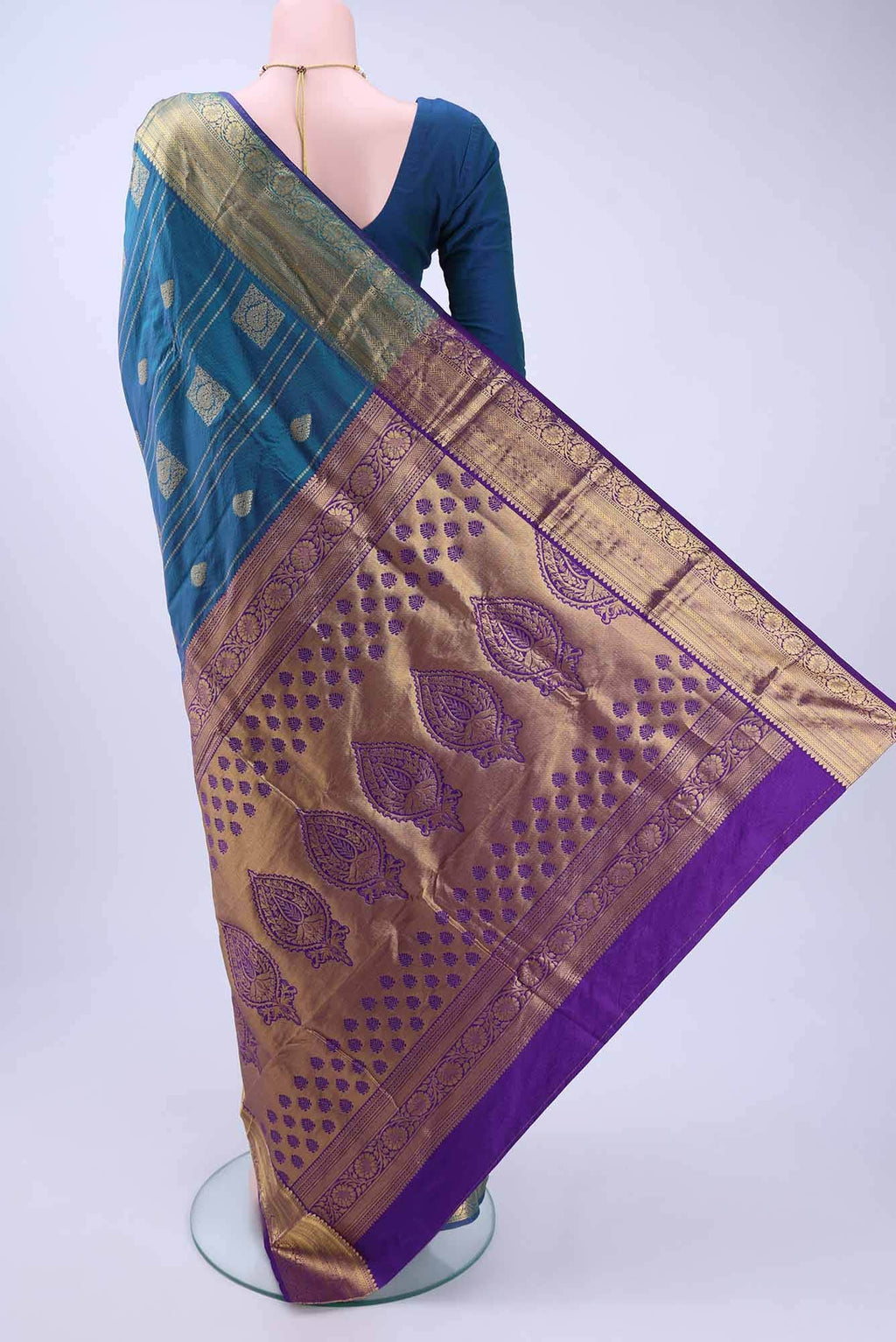 Blue Blended Bangalore Silk Saree