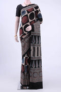 Black Printed Cotton Saree