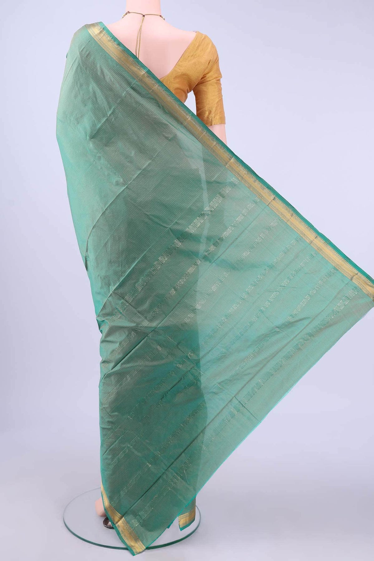 Light Green Blended Bangalore Silk Saree