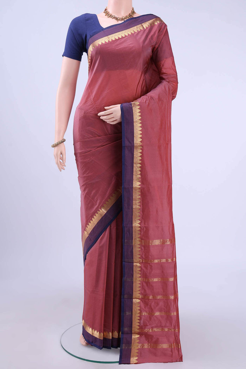 Light Magenta Blended Bangalore Silk Saree