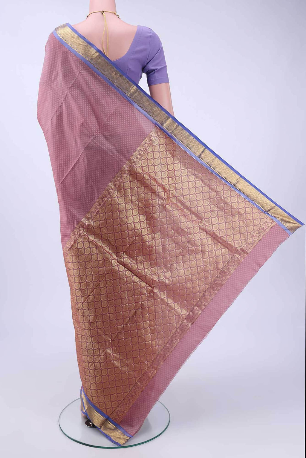 Rose pink Blended Bangalore Silk Saree