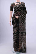 Black Chanderi Silk Cotton Saree