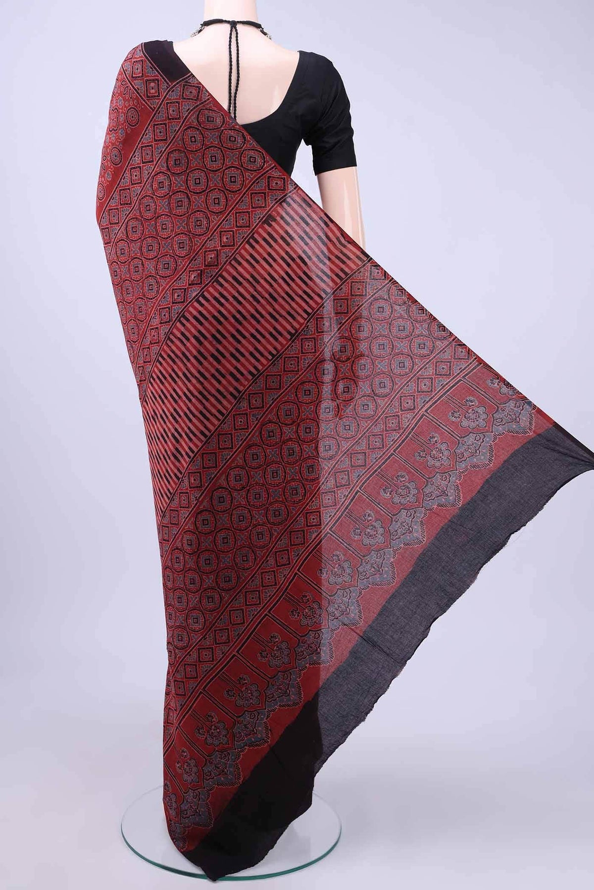 Maroon Chanderi Silk Cotton Saree
