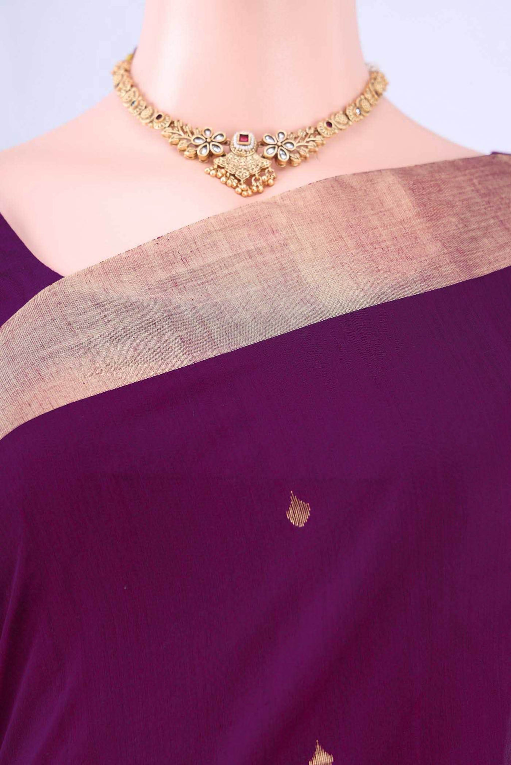 Magenta Chanderi Silk Saree
