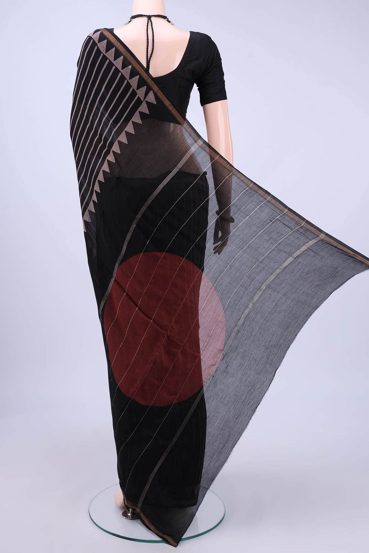Black Chanderi Silk Cotton Saree