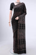 Black Chanderi Silk Cotton Saree