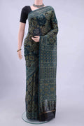 Indigo Chanderi Silk Cotton Saree