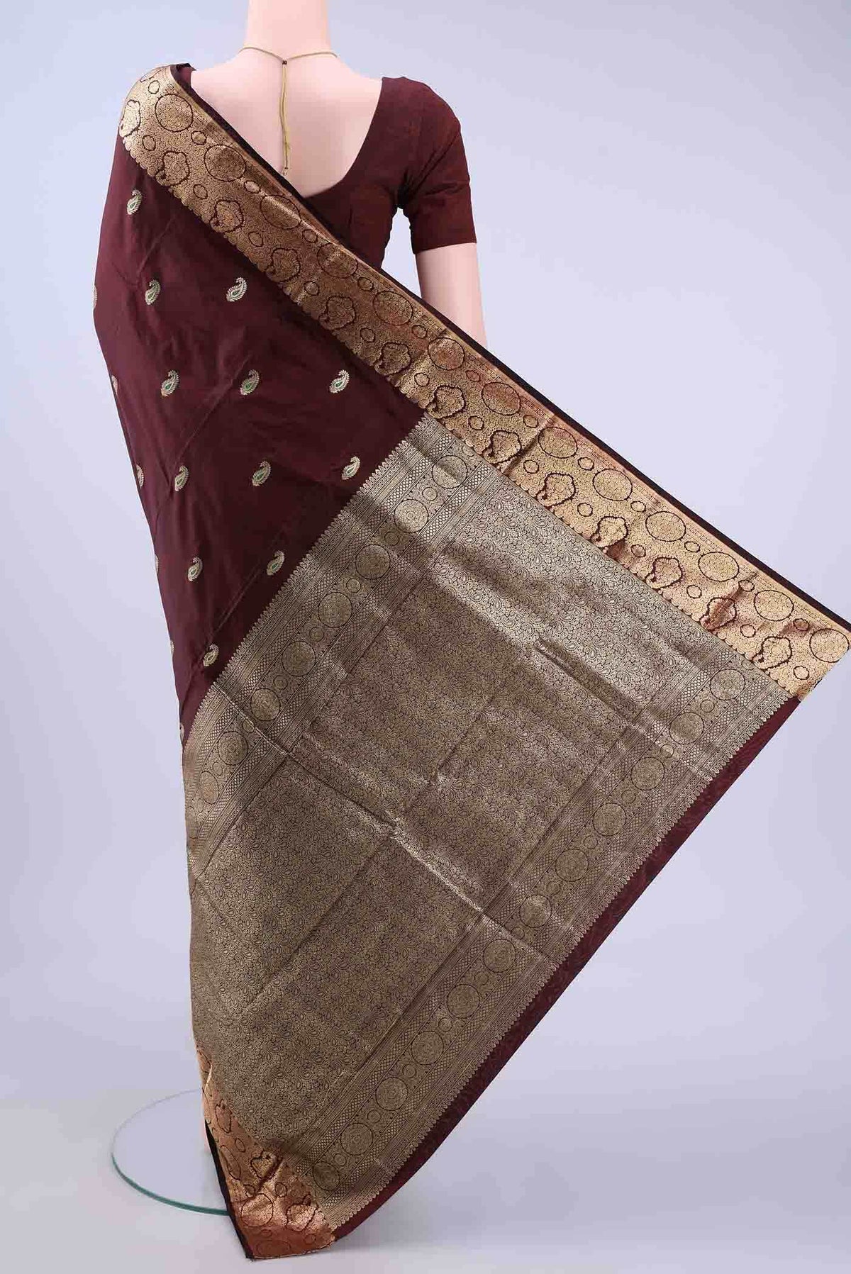 Maroon Bangalore Silk - kadyal Saree