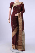 Maroon Bangalore Silk - kadyal Saree