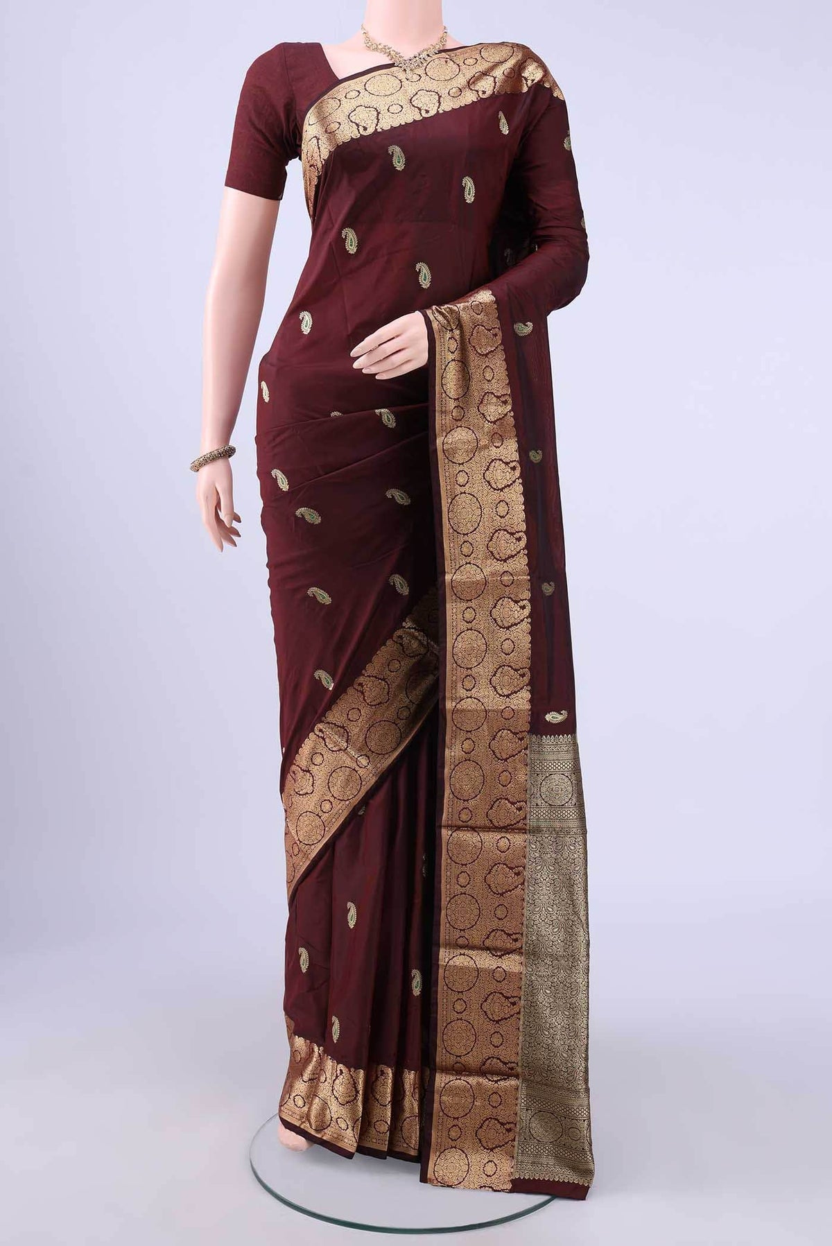 Maroon Bangalore Silk - kadyal Saree