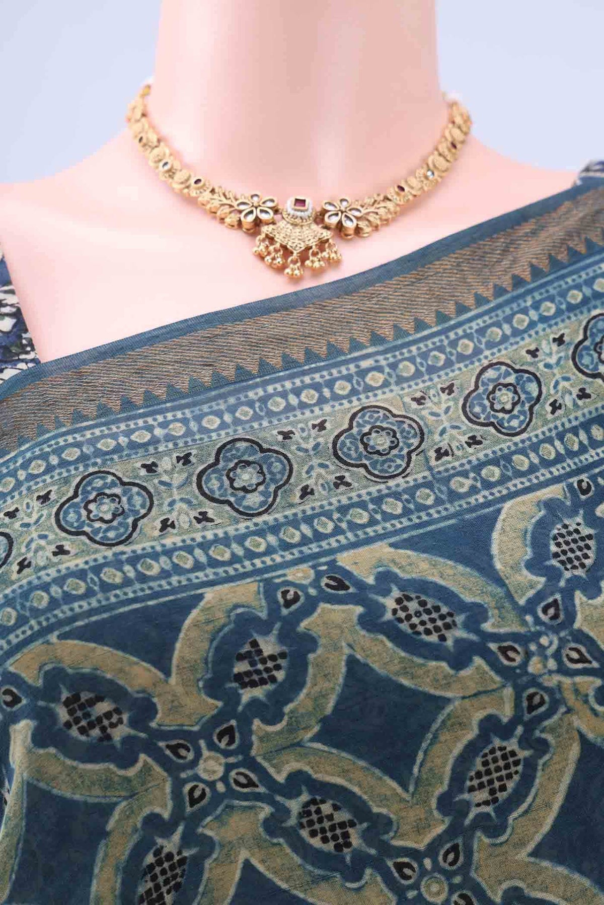 Indigo Cotton Saree