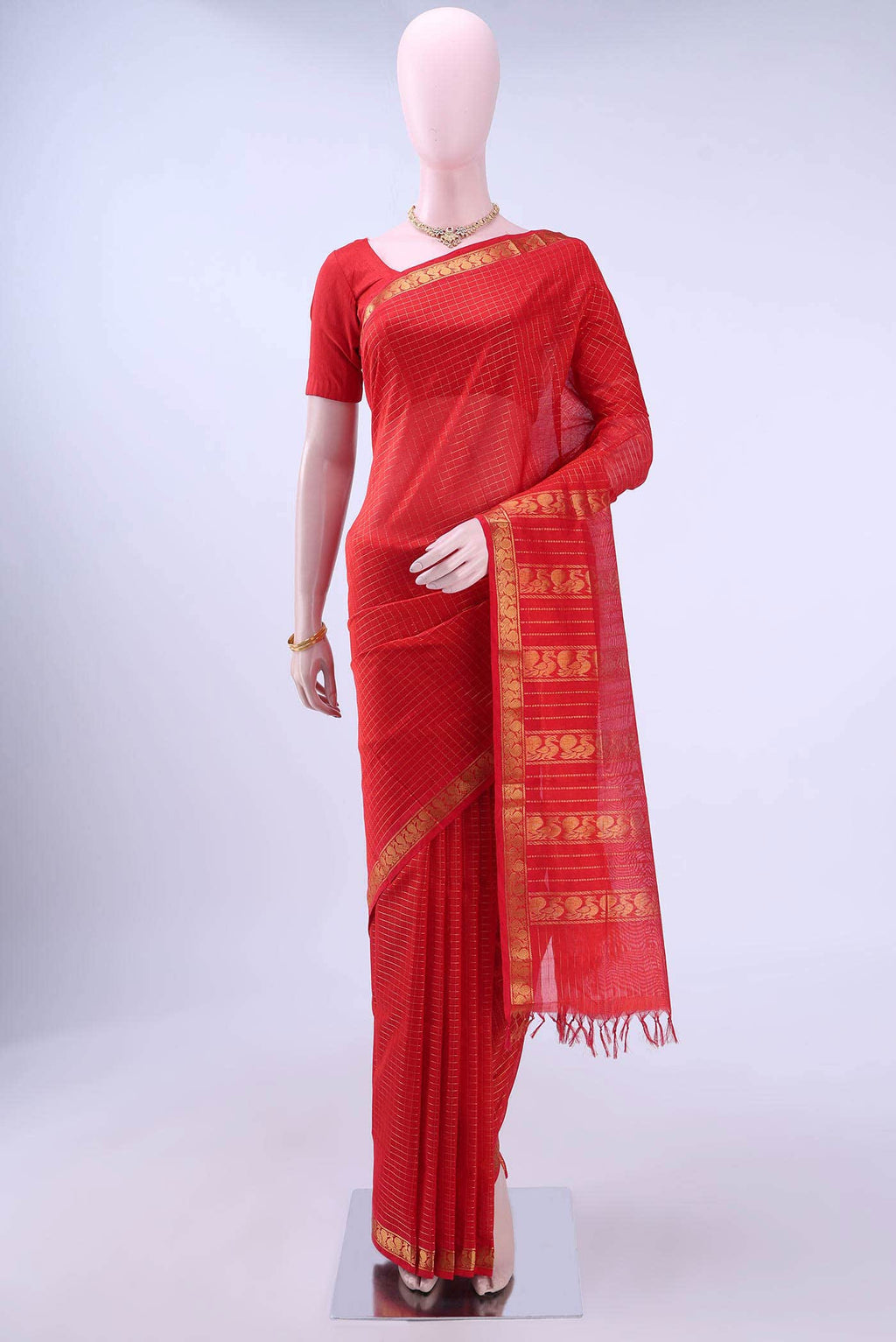 Red Silk Cotton Saree