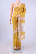 Lemon Yellow Maheshwari Silk Saree