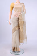 Beige Maheshwari Silk Cotton Saree