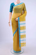 Lemon Yellow Maheshwari Silk Cotton Saree