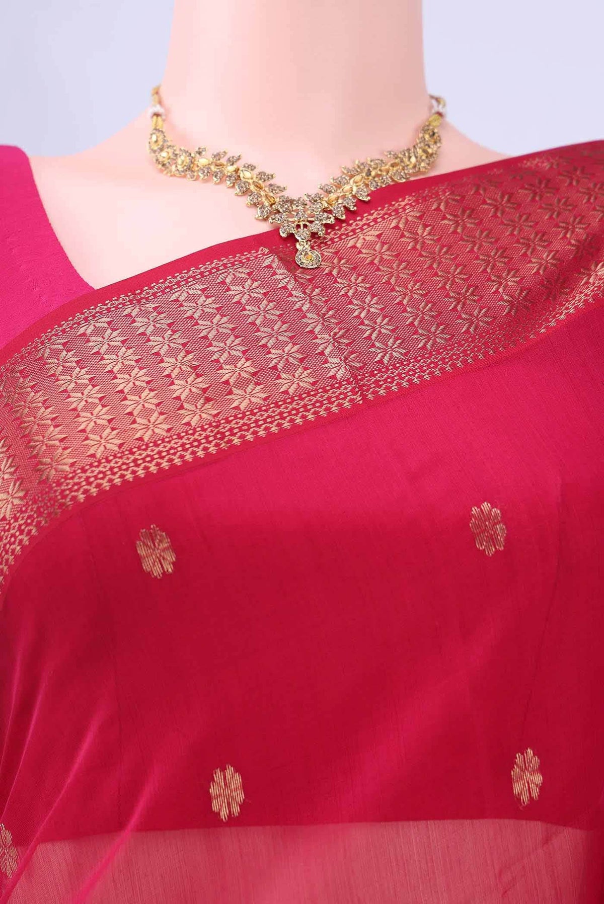 Rani Pink Maheshwari Silk Saree