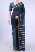 Indigo Maheshwari Silk Cotton Saree