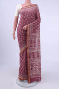 Pink Maheshwari Silk Cotton Saree