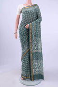 Light Green Maheshwari Silk Cotton Saree