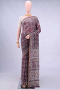 Mauve Chanderi Silk Saree