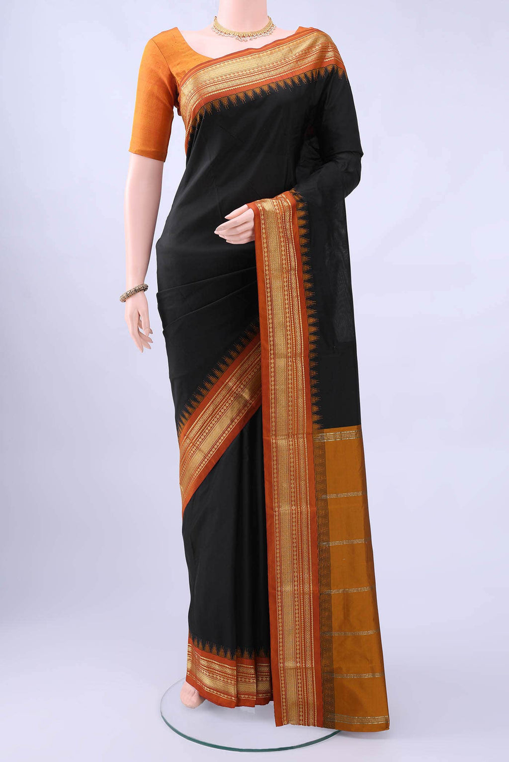 Black Blended Bangalore Silk - kadyal Saree