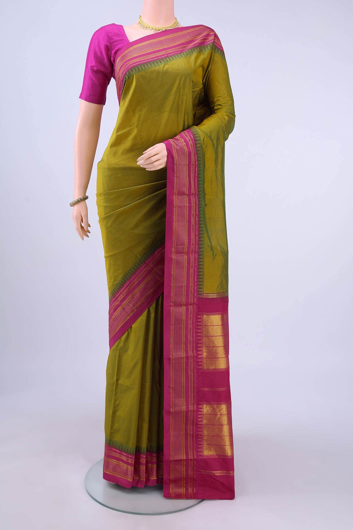 Light Green Blended Bangalore Silk - kadyal Saree