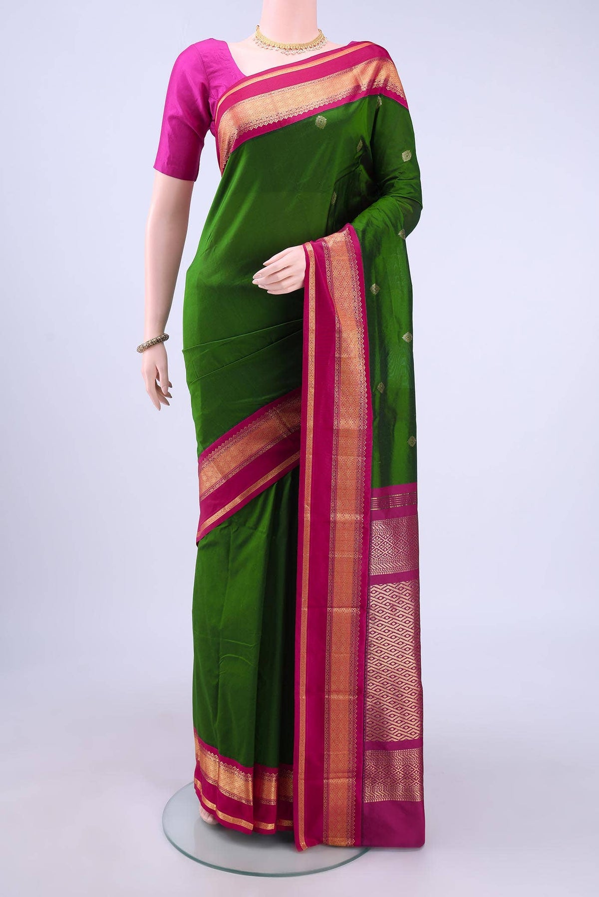 Green Blended Bangalore Silk - kadyal Saree