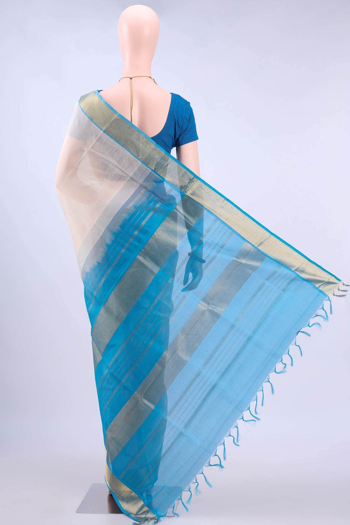 Off White Coimbatore Silk Cotton Saree