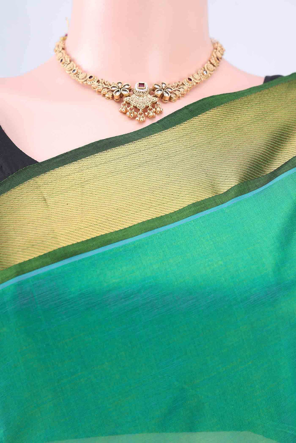 Sea Green Coimbatore Silk Cotton Saree