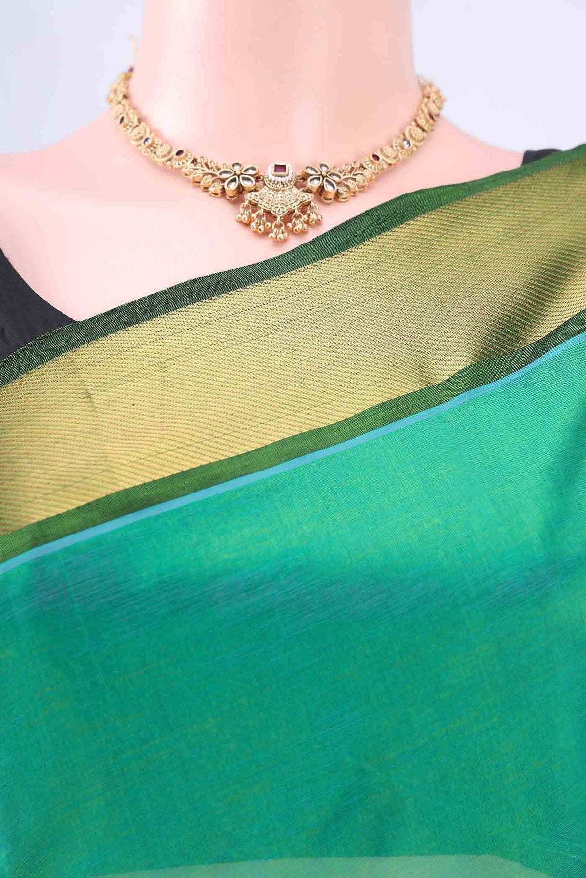 Sea Green Coimbatore Silk Cotton Saree
